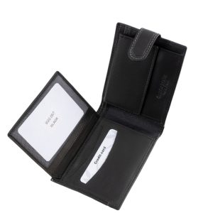 Sportosan elegáns dizájnnal rendelkező, díszdobozos valódi bőr férfi pénztárca a divatos külső mellett praktikus belsővel is rendelkezik.