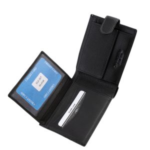 Könnyed puha bőr pénztárca mely férfi vásárlóink számára készült egyedi dizájnnal valódi bőrből a La Scala márkacsalád termékeként.