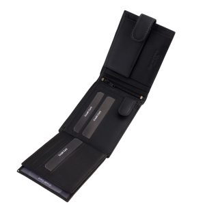 Modern és elegáns dizájnnal rendelkező valódi bőr férfi pénztárca, minőségi Corvo Bianco márkás, díszdobozos modell. Külső átkapcsolóval.