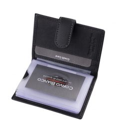 Corvo Bianco márkakínálatunk elegáns darabja ez a valódi bőr kártyatartó, mely minőségi díszdobozban kapható termékünk. Átkapcsolóval!