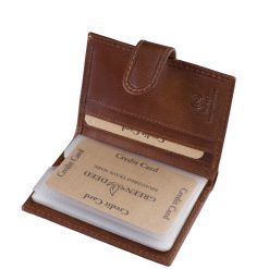 Elegáns fényes felületű, minőségi bőr kártyatartó, valódi bőrből, praktikus irattartó zsebbel ás átkapcsolóval, minőségi díszdobozban.