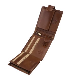 Nagyon szép, elegáns magas fényű, valódi bőr pénztárca, férfi vásárlóink számára természetes hatású modell, minőségi díszdobozban.