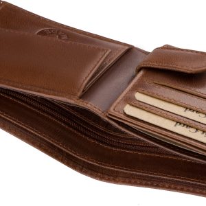 Díszdobozban kapható, elegáns fényes, valódi bőr férfi pénztárca, GreenDeed márkanév alatt készült minőségi, kisméretű modellünk.