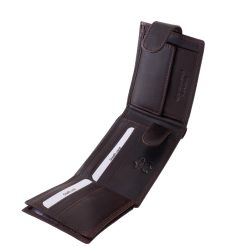 Elegáns, letisztult külsővel rendelkező, kisméretű, igazán puha tapintású valódi bőr férfi pénztárca a stílusához illő dizájnos díszdobozban.