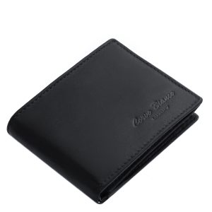 Valódi bőr férfi pénztárca, mely puha, kellemes tapintású marhabőr felhasználásával készült. Külső átkapcsoló füllel biztonságosan zárható.