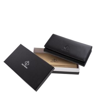 Italy Fashion benyomott logóval díszített, nagy méretű elegáns piros színű fényes valódi bőrből készült exkluzív női bőr pénztárca.