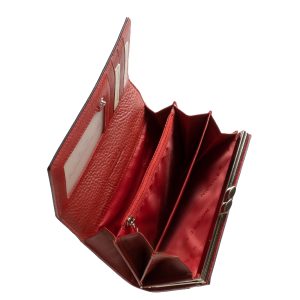 Prémium minőségű, dekoratív lakkozott bőrből készült piros női divat pénztárca, melynek mintázatát a krokodil bőr ihlette. Díszdobozban!