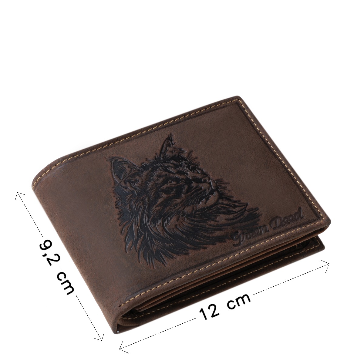 GreenDeed valódi bőr férfi pénztárca Main Coon macska mintával MCG1021 - Image 4