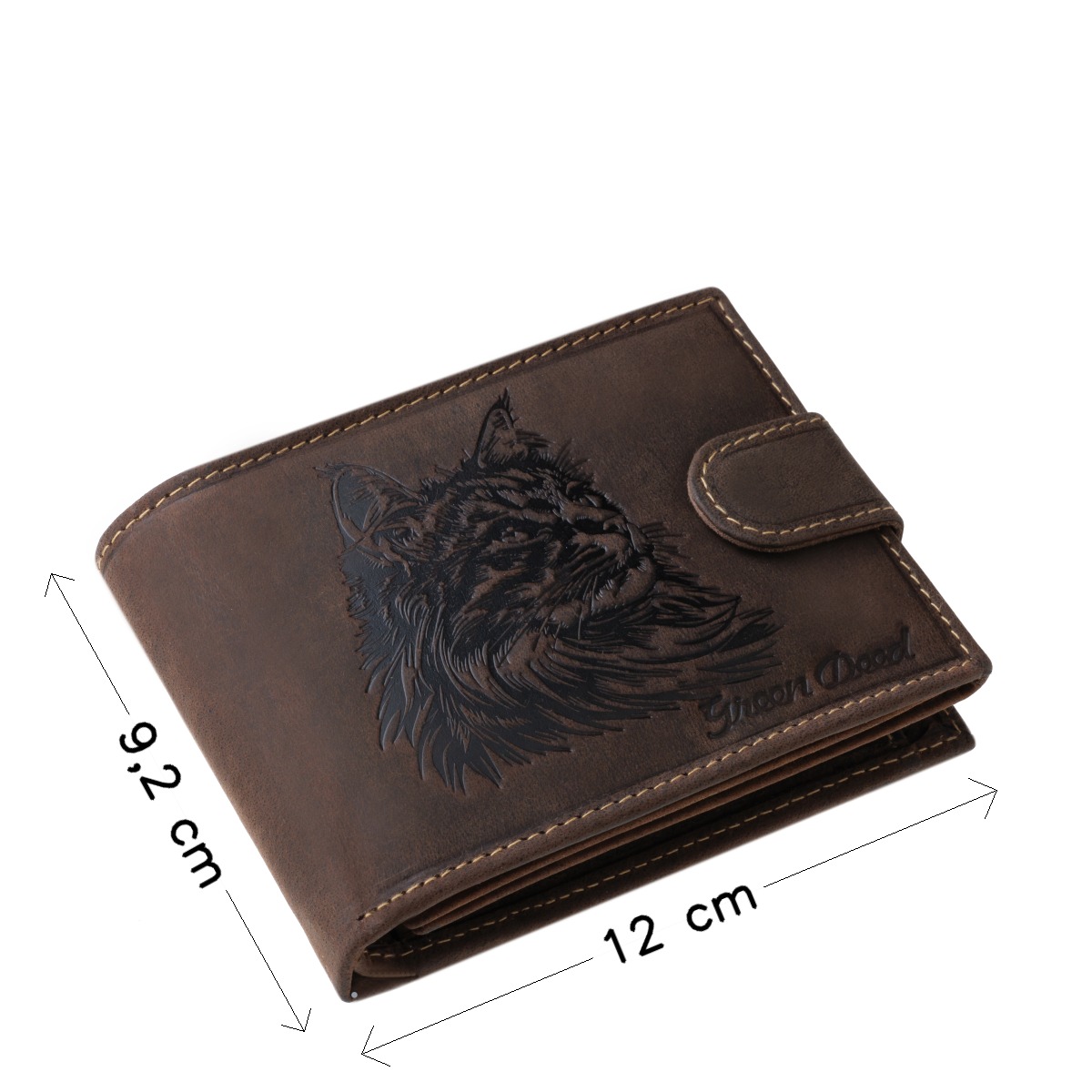 GreenDeed valódi bőr férfi pénztárca Main Coon macska mintával MCG1021/T - Image 4