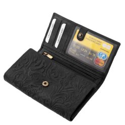 Valódi bőr női pénztárca modell, mely divatos színválasztékban érhető el, szép virágmintás külsővel, minőségi GreenDeed márkás termékünk.