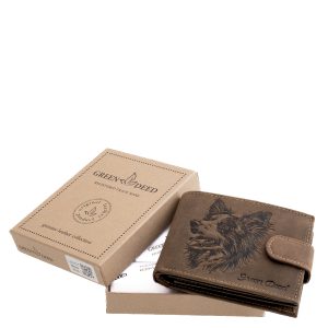 A valódi és minőségi bőr pénztárca fedelén border collie benyomat látható, ez a díszdobozos modell a kutyás pénztárca kollekcióját bővíti webáruházunkban