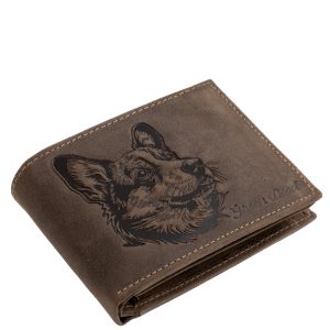 Valódi bőr pénztárca, mely minőségi és részletgazdag corgi kutyusos benyomattal igazán egyedi választás, díszdobozos formában a GreenDeed-től.