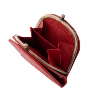 Ez a La Scala márkás, kisméretű, valódi bőr női pénztárca a klasszikus eleganciát és a modern divattrendeket ötvözi. Fémkeretes pénztárca modell.