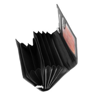 Ez a prémium kategóriás La Scala márkás, nagyméretű női bőr pénztárca a praktikus megoldások, a minőség és az elegancia tökéletes ötvözete.