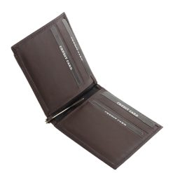 Férfi prémium minőségű, valódi bőrből készült kisméretű bőr dollártárca, amely kialakítása révén elegáns és praktikus eszköz.