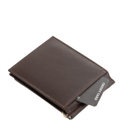 Férfi prémium minőségű, valódi bőrből készült kisméretű bőr dollártárca, amely kialakítása révén elegáns és praktikus eszköz.