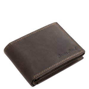 Díszdobozban kapható ez a kellemes megjelenésű, divatos, valódi bőr férfi pénztárca, mely vintage jellegű, karakteres modell, RFID védelemmel.