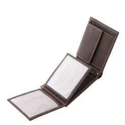 Díszdobozban kapható ez a kellemes megjelenésű, divatos, valódi bőr férfi pénztárca, mely vintage jellegű, karakteres modell, RFID védelemmel.