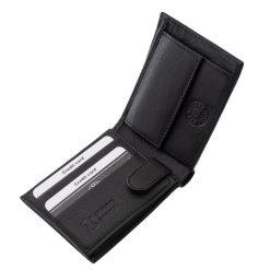 Elegáns és praktikus kialakítású, valódi, minőségi bőrből készült férfi pénztárca, amely kisméretű modell ideális választás mindennapi használatra.