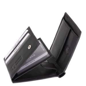 Elegáns és praktikus kialakítású, valódi, minőségi bőrből készült férfi pénztárca, amely kisméretű modell ideális választás mindennapi használatra.