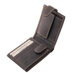 Ez a GreenDeed valódi bőr férfi pénztárca klasszikus kialakítással és stílusos vintage jellegű megjelenéssel rendelkező díszdobozos modell.