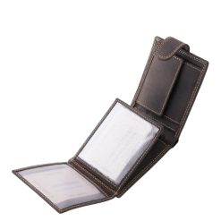 Ez a GreenDeed valódi bőr férfi pénztárca klasszikus kialakítással és stílusos vintage jellegű megjelenéssel rendelkező díszdobozos modell.