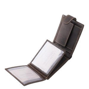 Ez a GreenDeed valódi bőr férfi pénztárca klasszikus kialakítással és stílusos vintage jellegű megjelenéssel rendelkező díszdobozos modell.