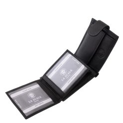 Ez az elegáns és praktikus kialakítású kisméretű férfi pénztárca valódi, prémium minőségű bőrből készült, így hosszú távon is megbízható kiegészítő.