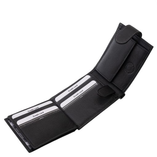 Ez az elegáns és praktikus kialakítású kisméretű férfi pénztárca valódi, prémium minőségű bőrből készült, így hosszú távon is megbízható kiegészítő.
