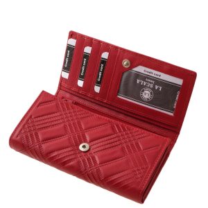 Valódi bőrből gyártott, prémium minőségű divatos nagy méretű női bőr pénztárca, amely különlegesen egyedi mintázattal és divatos színekben készült.