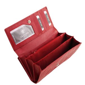 Nagyméretű, puha tapintású valódi bőr női pénztárca, praktikus belső elrendezésével és kifinomult megjelenéssel rendelkező nélkülözhetetlen kiegészítő.