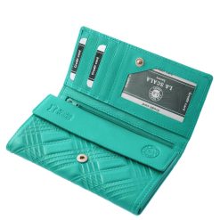 Prémium minőségű, valódi bőr női pénztárca, amely stílusos és praktikus kialakítással rendelkező nagy méretű modell divatos színekben gyártva.