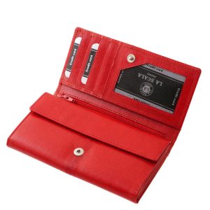 Ez a nagy méretű valódi bőr női pénztárca a La Scala exkluzív praktikus díszdobozos kollekciójának része, ötvözi a stílust, a minőséget és a funkcionalitást