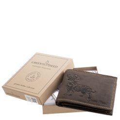 Ez a valódi minőségi bőrből készült bőr pénztárca egyedi megjelenésével és időtálló kialakításával hódít, melyhez a tacskó minta nagyban hozzájárul.