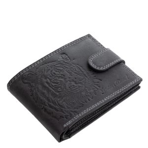 Prémium minőségű, díszdobozos termékünk ez a valódi bőr pénztárca egyedi dizájnnal, amelynek fedelét egy részletgazdag tigris minta díszíti.