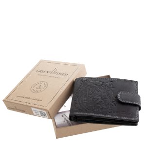 Prémium minőségű, díszdobozos termékünk ez a valódi bőr pénztárca egyedi dizájnnal, amelynek fedelét egy részletgazdag tigris minta díszíti.