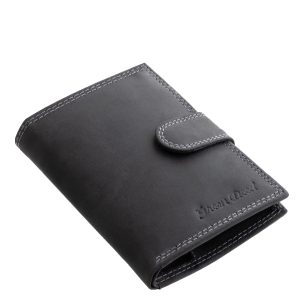 Ez a GreenDeed márkás, álló formátumú férfi irattartó pénztárca prémium minőségű, valódi bőr anyagból készült, rusztikus, vadászbőr hatású kikészítéssel