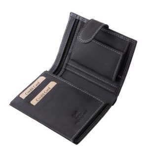 Ez a GreenDeed márkás, álló formátumú férfi irattartó pénztárca prémium minőségű, valódi bőr anyagból készült, rusztikus, vadászbőr hatású kikészítéssel