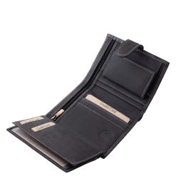 Ez a GreenDeed márkás, álló formátumú férfi irattartó pénztárca prémium minőségű, valódi bőr anyagból készült, rusztikus, vadászbőr hatású kikészítéssel