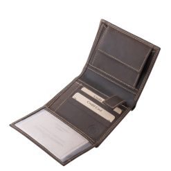Ez a GreenDeed márkás, álló elrendezésű férfi pénztárca rusztikus hatású, kiváló minőségű valódi bőr alapanyagból készült, számos irattartó lehetőséggel.