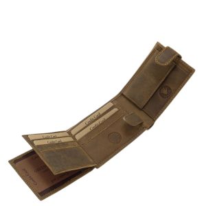 Ez a valódi bőrből készült kisméretű férfi pénztárca stílusos és praktikus kiegészítő, mely minőségi díszdobozban vásárolható meg.