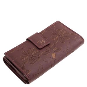 Ez a nagyméretű, divatos női bőr pénztárca nemcsak praktikus, hanem igazán egyedi is, köszönhetően a felületét díszítő, lézer-vágott virágmintáknak.