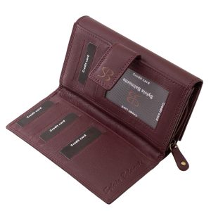 Ez a nagyméretű, divatos női bőr pénztárca nemcsak praktikus, hanem igazán egyedi is, köszönhetően a felületét díszítő, lézer-vágott virágmintáknak.