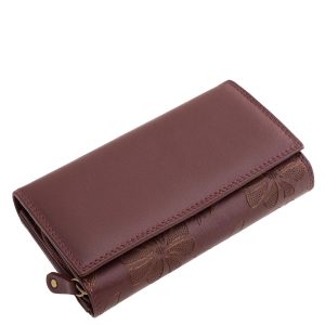 Ez a nagyméretű, divatos női bőr pénztárca nemcsak praktikus, hanem igazán egyedi is, köszönhetően a felületét díszítő, lézer-vágott virágmintáknak.