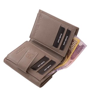 Puha tapintású, valódi bőr női pénztárca modell, felületét divatos lézer-vágott virágminta díszíti, kellemes színekben kapható minőségi modell.