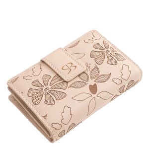 Ez a márkás női bőr pénztárca egyesíti a prémium minőségű anyagokat, a divatos lézer-vágott virágos dizájnt és a praktikus belső elrendezést.