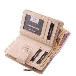 Ez a márkás női bőr pénztárca egyesíti a prémium minőségű anyagokat, a divatos lézer-vágott virágos dizájnt és a praktikus belső elrendezést.