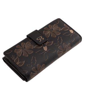 Sokoldalú, nagyméretű valódi bőr női pénztárca, fedelét virágmintás lézer-vágott motívum díszíti és divatos színekben érhető el webshopunkban.