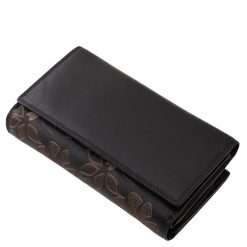 Sokoldalú, nagyméretű valódi bőr női pénztárca, fedelét virágmintás lézer-vágott motívum díszíti és divatos színekben érhető el webshopunkban.