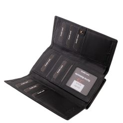 Sokoldalú, nagyméretű valódi bőr női pénztárca, fedelét virágmintás lézer-vágott motívum díszíti és divatos színekben érhető el webshopunkban.